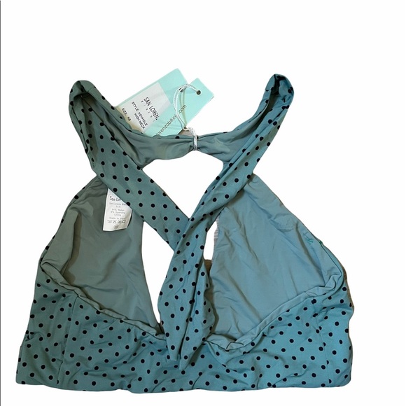 NWT San Lorenzo Bikini Teeny PolkaDot Keyhole High Neck Top Size S - Picture 7 of 7